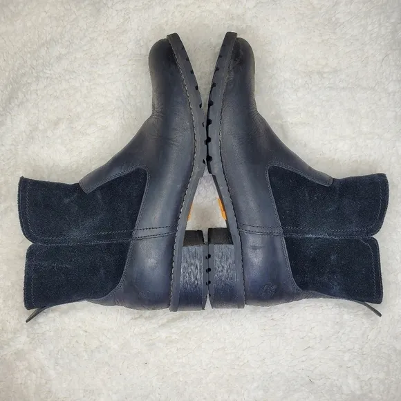 Timberland Bethel Black Suede Leather Biker Winter Heeled Ankle Boots