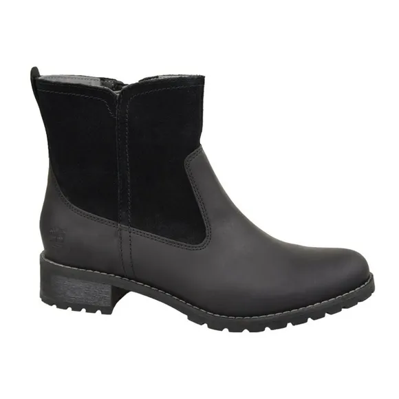 Timberland Bethel Black Suede Leather Biker Winter Heeled Ankle Boots