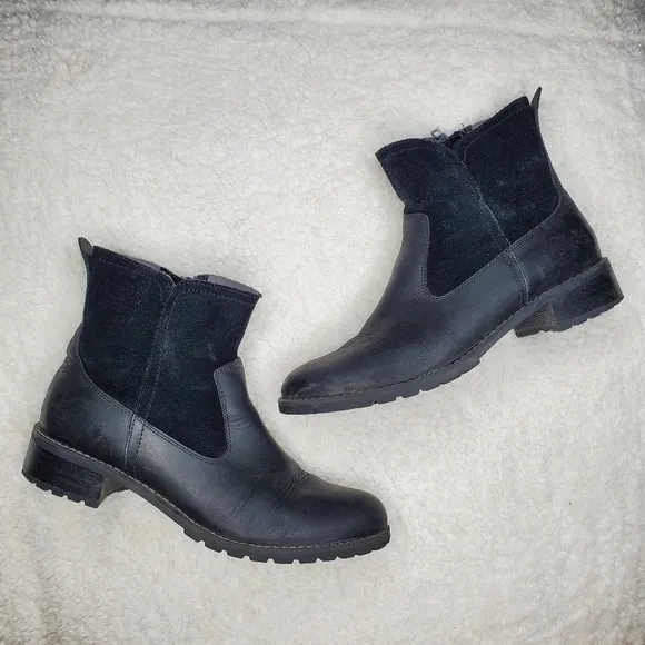Timberland Bethel Black Suede Leather Biker Winter Heeled Ankle Boots