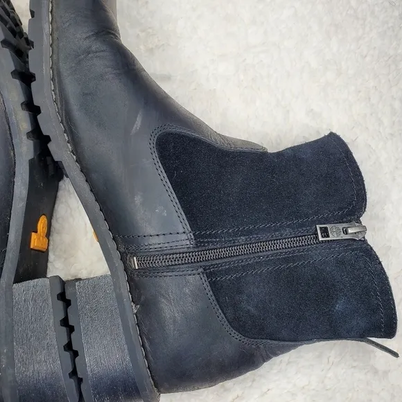 Timberland Bethel Black Suede Leather Biker Winter Heeled Ankle Boots