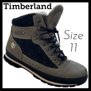 Timberland Boots Hiking Euro Hiker Winter Hiking Boots Tan Grey Black Size 11