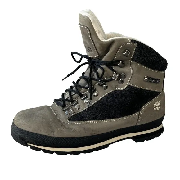 Timberland Boots Hiking Euro Hiker Winter Hiking Boots Tan Grey Black Size 11
