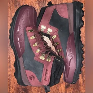 Timberland Burgundy and Black Hiking Boots