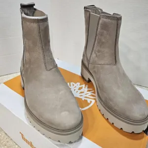Timberland Carnaby Cool Chelsea Boots Brown Tan Heel Ankle Bootie Women's Sz 7.5