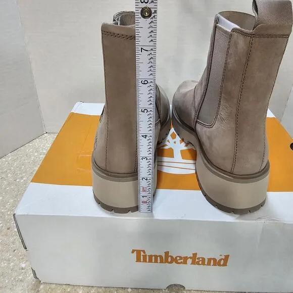 Timberland Carnaby Cool Chelsea Boots Brown Tan Heel Ankle Bootie Women's Sz 7.5