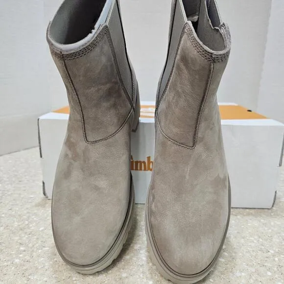 Timberland Carnaby Cool Chelsea Boots Brown Tan Heel Ankle Bootie Women's Sz 7.5