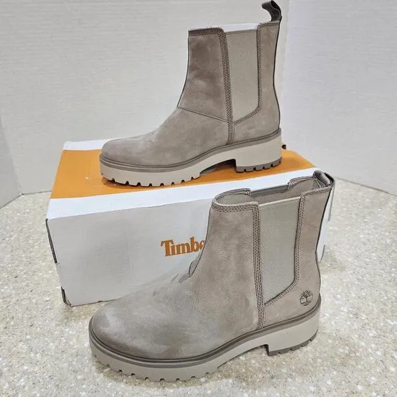 Timberland Carnaby Cool Chelsea Boots Brown Tan Heel Ankle Bootie Women's Sz 7.5