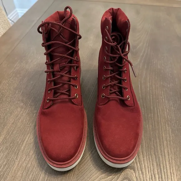 Timberland Hiking Boots Women’s 8 Kenniston Red Leather Lace Up Round A24MD