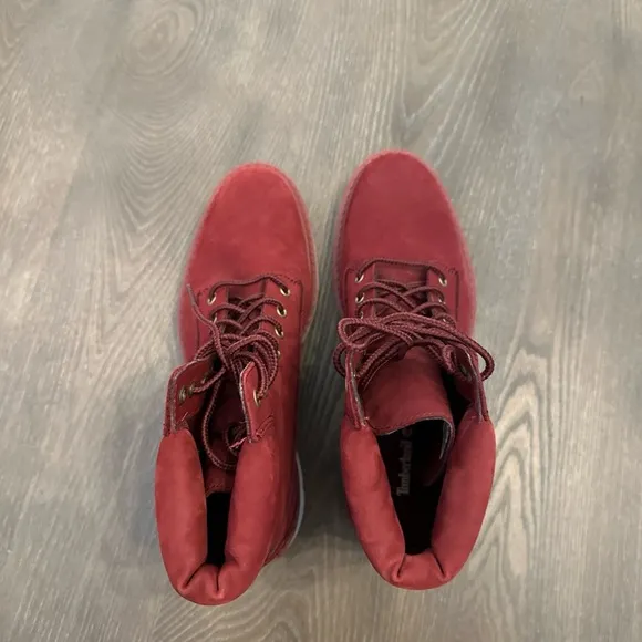 Timberland Hiking Boots Women’s 8 Kenniston Red Leather Lace Up Round A24MD