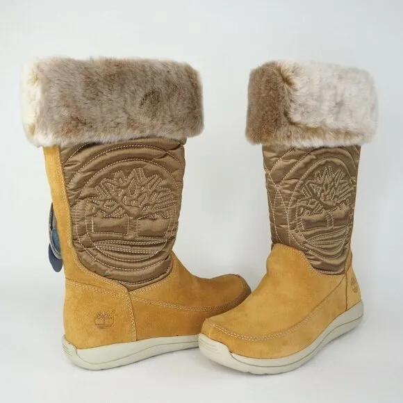 Timberland Holly Berry Tall Wheat Little Kids Boots Winter Leather