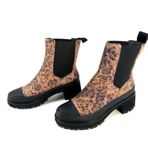 Timberland Kori Park Chelsea Boots Leather Nubuck Brown Leopard Booties Size 9