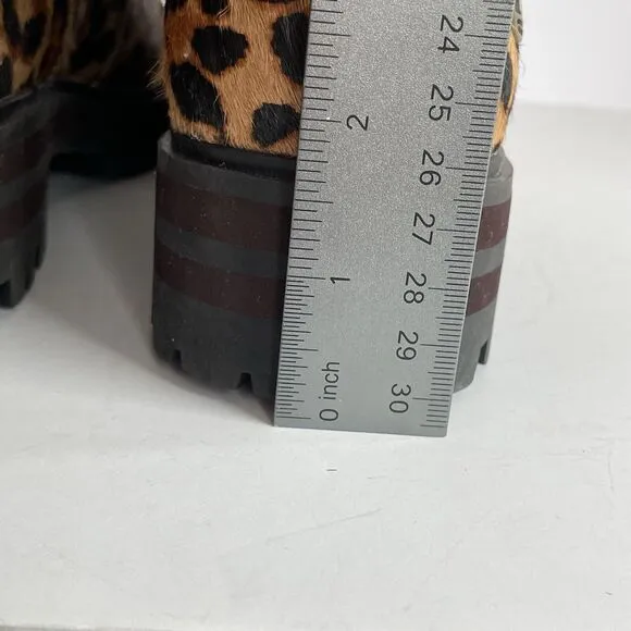 Timberland LONDON SQUARE Boots Women’s 9 Leopard Calf Hair Hiking Combat NEW