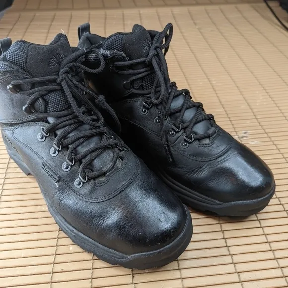 Timberland Mens &quot;White Ledge&quot; Waterproof Hiking Boots Size 12 Black Leather 1212