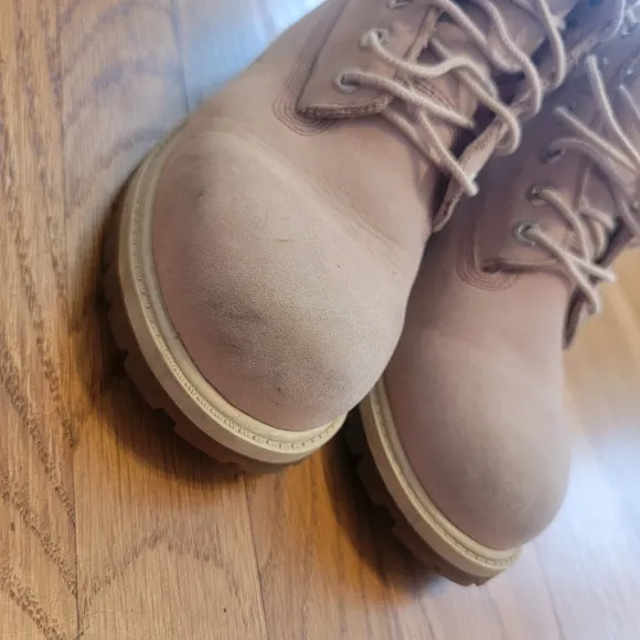 Timberland Premium Waterproof Classic Light Pink Junior Combat Hiking Boots