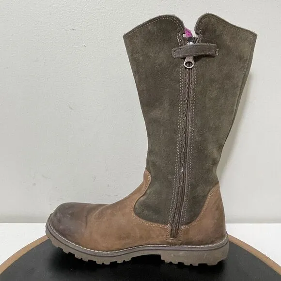 Timberland Tall Boots Brown Earthkeepers Girls Youth 4.5 Equestrian