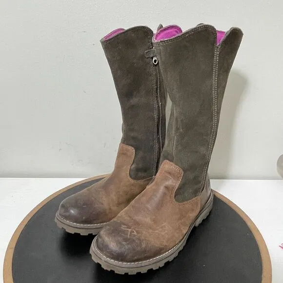 Timberland Tall Boots Brown Earthkeepers Girls Youth 4.5 Equestrian