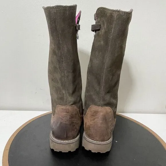 Timberland Tall Boots Brown Earthkeepers Girls Youth 4.5 Equestrian