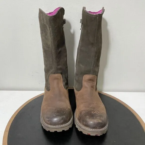 Timberland Tall Boots Brown Earthkeepers Girls Youth 4.5 Equestrian