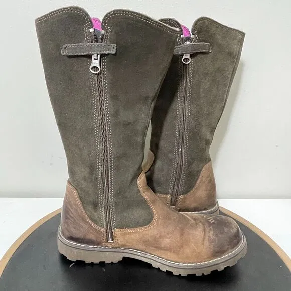 Timberland Tall Boots Brown Earthkeepers Girls Youth 4.5 Equestrian
