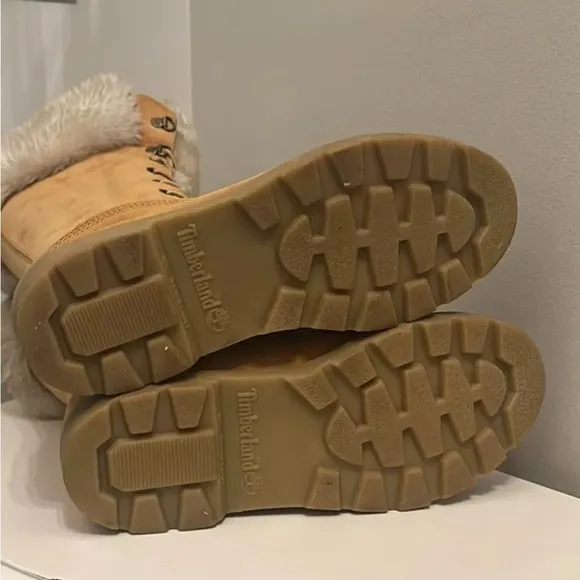 Timberland Tall Faux Fur Sherling Wheat Boot Women’s Size 7 Winter Boots
