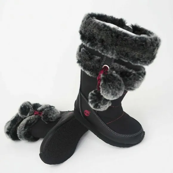 Timberland Toddlers Boots Winter BERRY TALL BT FUR Leather Black