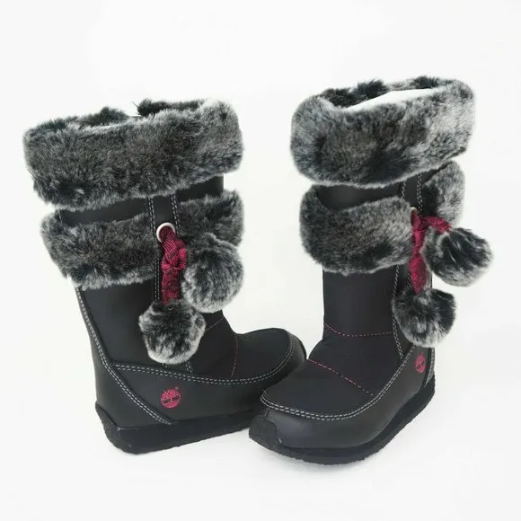 Timberland Toddlers Boots Winter BERRY TALL BT FUR Leather Black