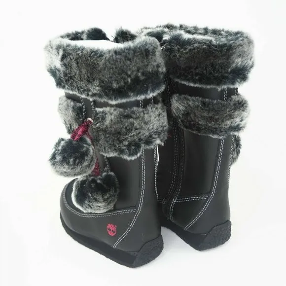 Timberland Toddlers Boots Winter BERRY TALL BT FUR Leather Black