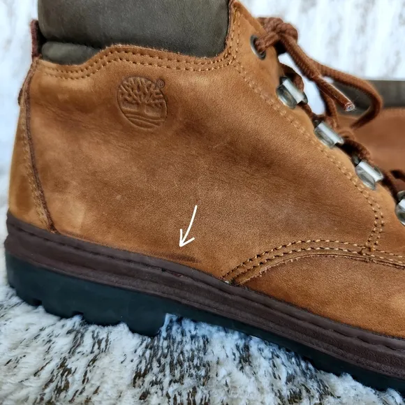 Timberland Vintage Brown Tan Nubuck Leather Ankle Hiking Boots | Women's Size 8