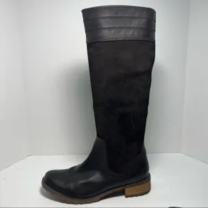 Timberland Bethel Heights Tall Leather Suede Brown Equestrian Side Zip Boots W7