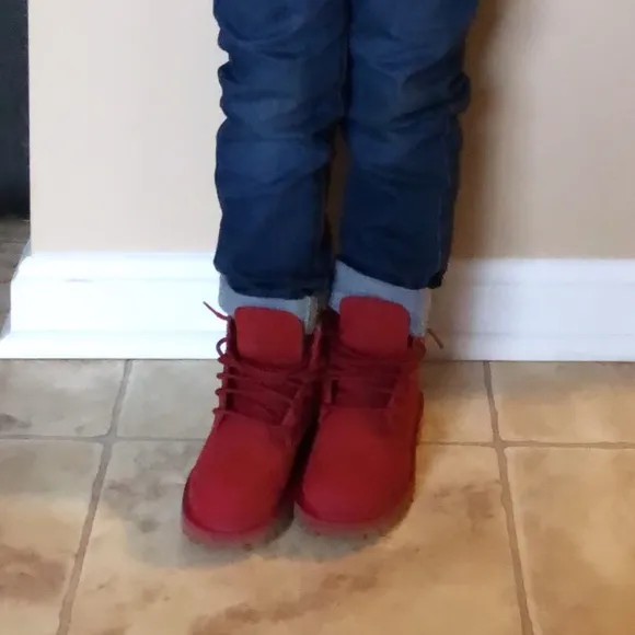 Toddler Red Timberland boots