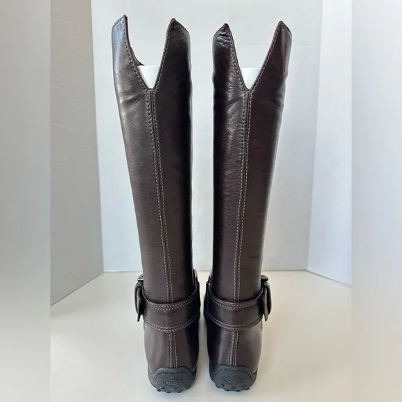 TOD’S Tall Brown Leather Equestrian Riding Style Buckle Boots