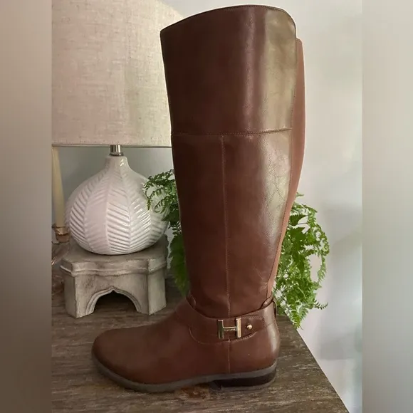 'Tommy Hilfiger Logo Knee High Riding Boots |Women's 8