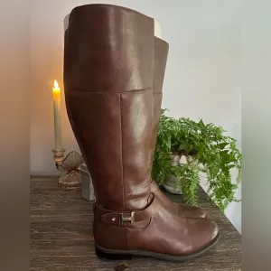 'Tommy Hilfiger Logo Knee High Riding Boots |Women's 8