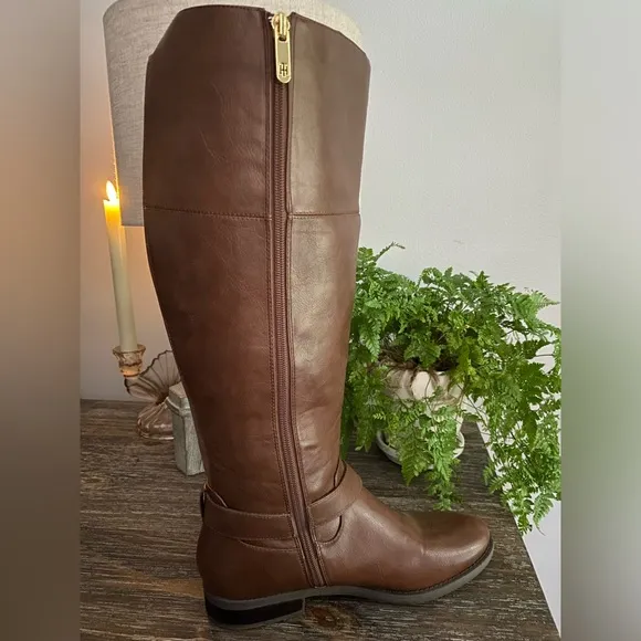 'Tommy Hilfiger Logo Knee High Riding Boots |Women's 8