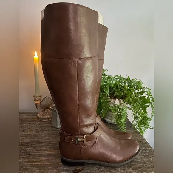 'Tommy Hilfiger Logo Knee High Riding Boots |Women's 8