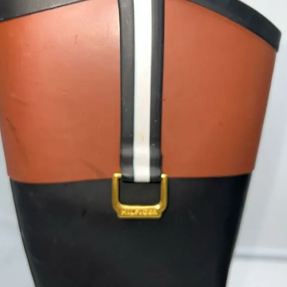 Tommy Hilfiger Viktoria Equestrian Style Rubber Tall Rain Boots
