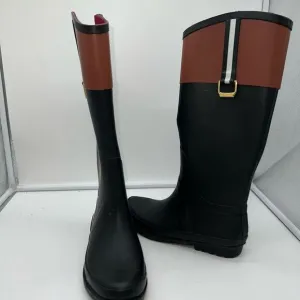 Tommy Hilfiger Viktoria Equestrian Style Rubber Tall Rain Boots