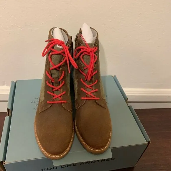 Tom’s lace up riding ankle lightweight leather boots size 6,5 cushionate insole