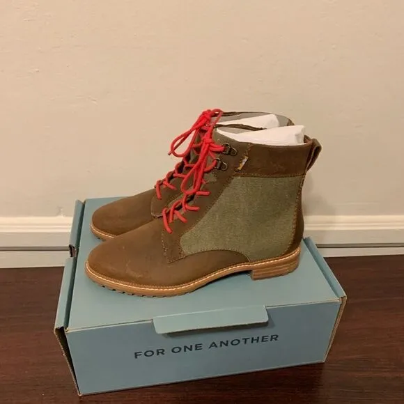 Tom’s lace up riding ankle lightweight leather boots size 6,5 cushionate insole