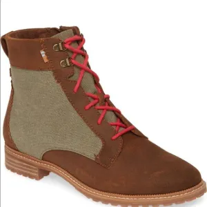 Tom’s lace up riding ankle lightweight leather boots size 6,5 cushionate insole