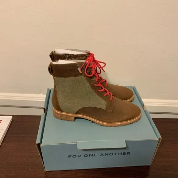 Tom’s lace up riding ankle lightweight leather boots size 6,5 cushionate insole