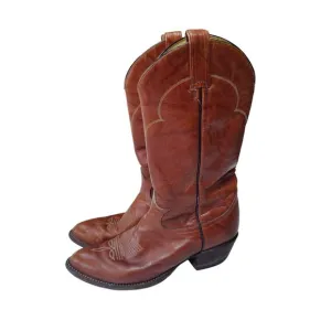 Tony Lama Mens Sz 8.5 Reddish Brown Leather Cowboy Western Boots Style 5084