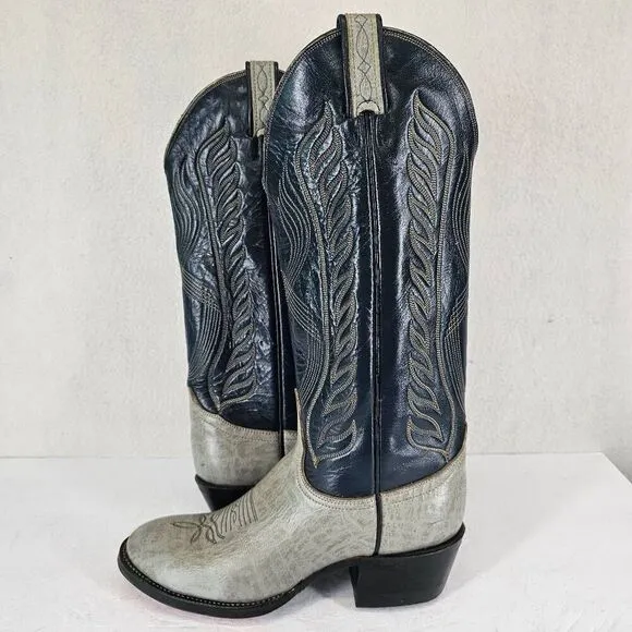 Tony Lama Women's Antelope Western Boots Gray 5.5 New