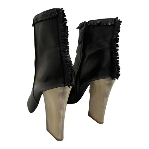 TORY BURCH Bandelier Fringed Leather Ankle Boots size 8 $525
