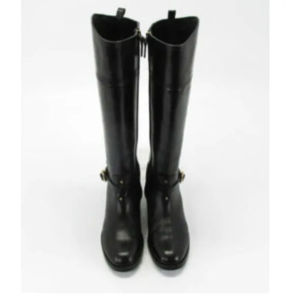Tory Burch Black Riding Boot Size 5.5 Leather Tall
