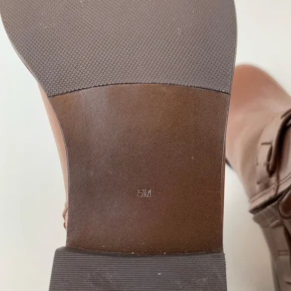 Tory Burch Boots Cognac Brown Leather Harness Equestrian Colton Ankle Size 5