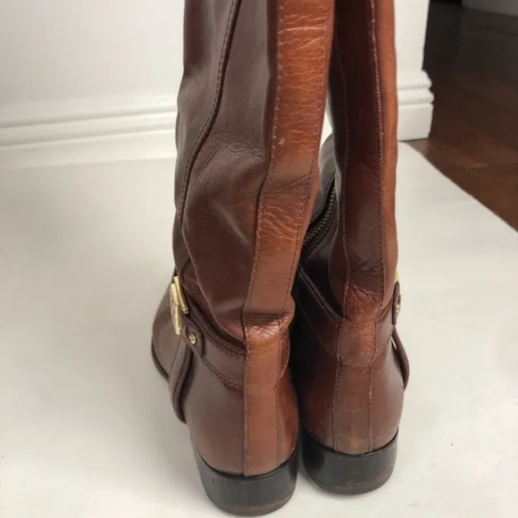 Tory Burch brown leather tall riding boots Size 7