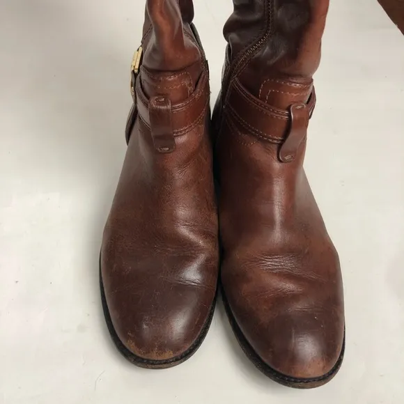 Tory Burch brown leather tall riding boots Size 7