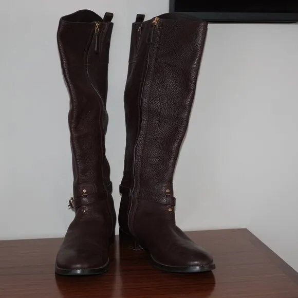 Tory Burch Brown Leather Winter riding Boots size 9M