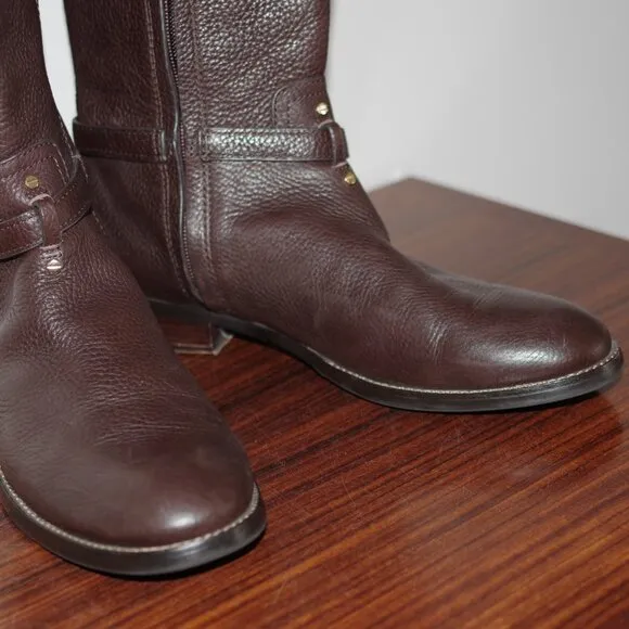 Tory Burch Brown Leather Winter riding Boots size 9M